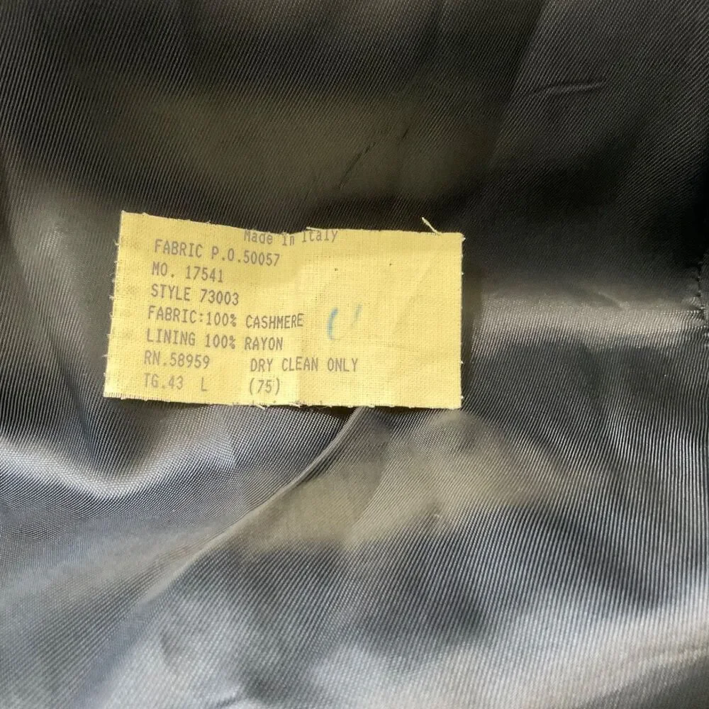 Harold Powell 100% Cashmere Blazer Men’s size 43L Notch 2-Button Made in Italy *